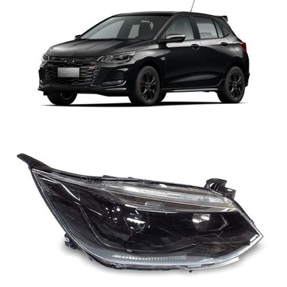 Imagem de Farol Manual Onix 2020 A 2022 Mascara Negra C/ Projetor