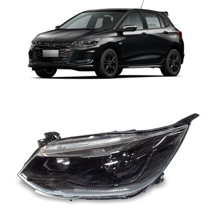 Imagem de Farol Manual Onix 2020 A 2022 Mascara Negra C/ Projetor