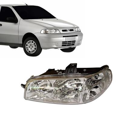 Imagem de Farol Pálio G2 2001 á 2007 Foco Duplo Carcaça Preta Cromado