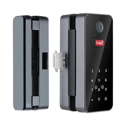 Imagem de Fechadura De Porta De Vidro Inteligente Tuya Com Impressão Digital, Senha, Cartão IC E Controle