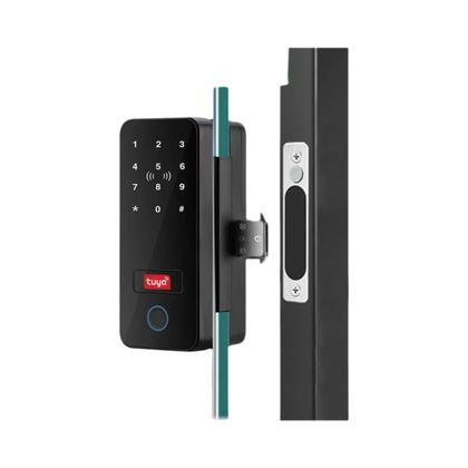 Imagem de Fechadura De Porta De Vidro Inteligente Tuya Com Impressão Digital, Senha, Cartão IC E Controle