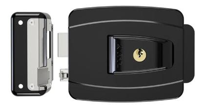 Imagem de Fechadura elétrica reversível 12v preta agl al100r