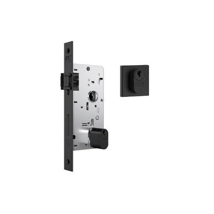 Imagem de Fechadura rolete porta pivotante 803 stam c/cilindro preta preto quadrada 40 mm