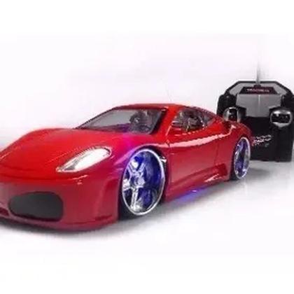 Imagem de Ferrari de Controle Remoto Carrinho com Led nas Rodas e Neon - Vermelho