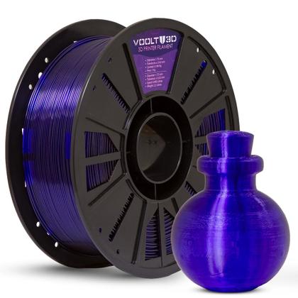 Imagem de Filamento PETG HF Roxo Translúcido High Fluidity Premium 1Kg Fabricação Nacional Voolt 3D