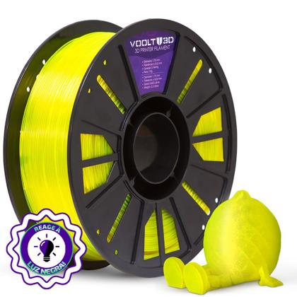 Imagem de Filamento PETG HF Verde Limão Translúcido High Fluidity Premium 1Kg Fabricação Nacional Voolt 3D