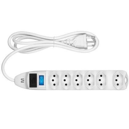 Imagem de Filtro de Linha Multilaser WI222 6 Tomadas Linear Branco