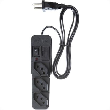 Imagem de Filtro Linha Fiolux 3 Tomada  Bivolt Preto