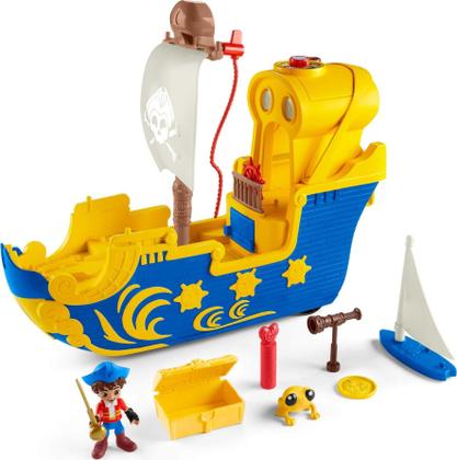 Imagem de Fisher-Price Nickelodeon Santiago of the Seas Lights & Sounds El Bravo Pirate Ship playset interativo com figura de personagem, fingir jogo com idades 3 e up