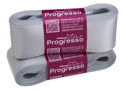 Imagem de FITA CETIM SIMPLES CF009 38MM COR 084 PRATA Peça 10 metros