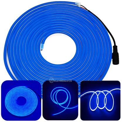 Imagem de Fita De Led Luminoso Letreiro Fachada Comércio Flexível Azul FITANEONAZ