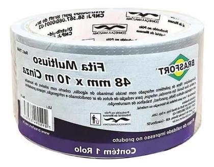 Imagem de Fita Silver Tape Brasfort Multiuso 48 X 10m Cinza