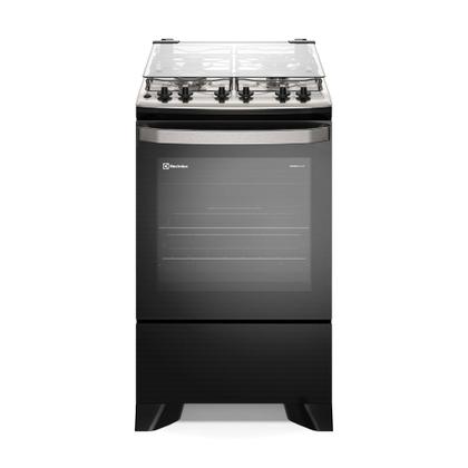 Imagem de Fogão 4 bocas Electrolux Preto Experience com Mesa Inox, Timer e Tripla Chama (FE4TP)