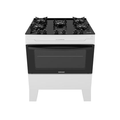 Imagem de Fogão 5 Bocas Itatiaia Electra Glass Plus com Mesa de Vidro e Acendimento Automático Branco Bivolt