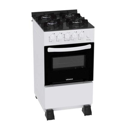 Imagem de Fogao a Gás 4 Bocas Picasso Line Branco Automático Mesa de Vidro - Venax