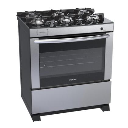 Imagem de Fogao a Gas 6 Bocas Venax Delplus Vitreo BL Inox