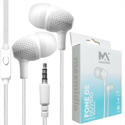 Imagem de Fone De Ouvido Com Fio Intra Auricular Tipo P3 Auxiliar Com Microfone Cabo 1 Metro