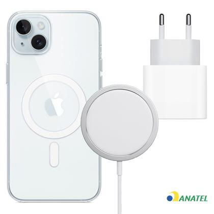 Imagem de Fonte 20W Turbo + Capa + Carregador Magsafe Compatível iPhone 14