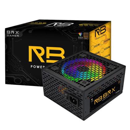 Imagem de Fonte Atx 500W Automática Pfc Ativo Rgb Brx 80 Plus Bronze