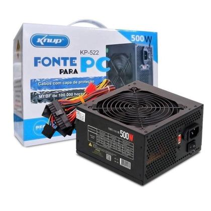 Imagem de Fonte ATX 500W Real Para Computador Gamer ou Comum Bivolt - Foneng-Knup