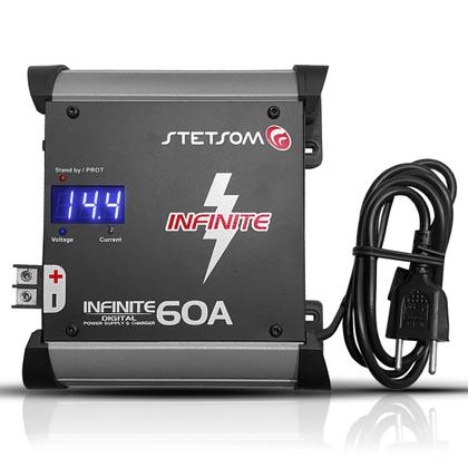 Imagem de Fonte Infinite 60A Stetsom Automotiva Display Digital Carregador de Bateria Bivolt