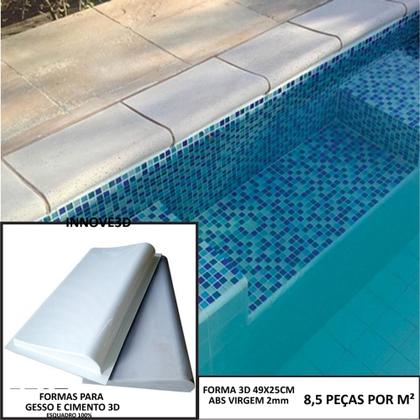 Imagem de Forma 3d borda de piscina peito de pombo 49x25cm em abs 2mm in275