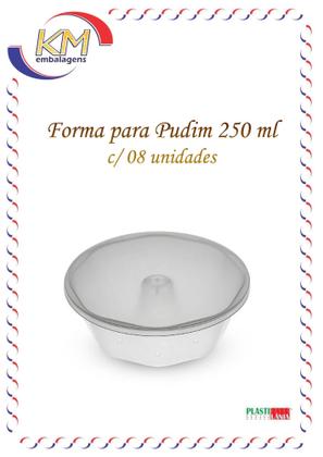 Imagem de Forma pudim c/ tampa 250 ml - 08 unidades - embalagem pudim (13882)