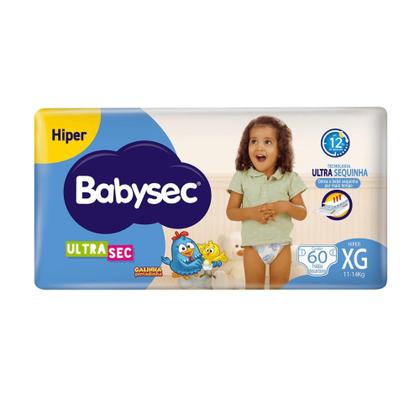 Imagem de Fralda Babysec Ultrasec Hiper XG com 60  unidades - 11 a 14kg