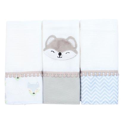 Imagem de Fralda de Boca Raposa Cinza 3 Peças