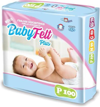 Imagem de Fralda Descartável Baby Felt Noturna Infantil P - 100 Unidades Atacado Barato