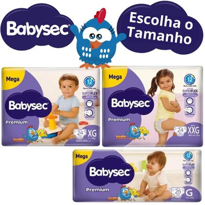 Imagem de Fralda Descartável Babysec Premium Roxa Todos os Tamanhos