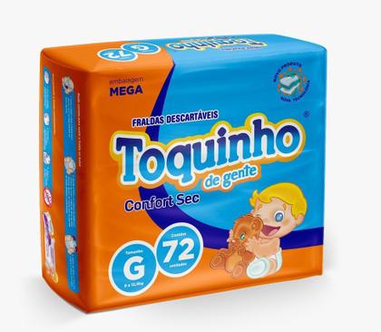 Imagem de Fralda Descartável Infantil Toquinho Confort Sec G-72 unidades