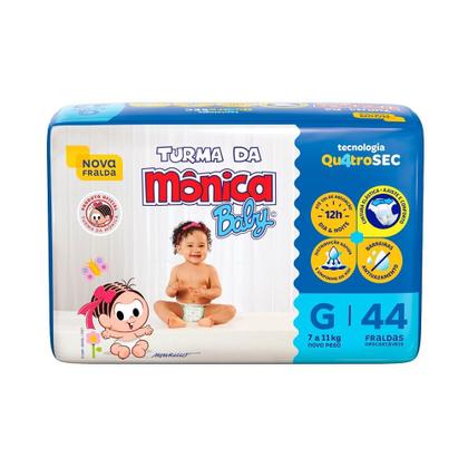 Imagem de Fralda Descartável Turma da Mônica Baby Mega G 44 unidades