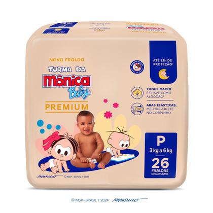 Imagem de Fralda Turma da Mônica Baby Premium Jumbo P com 26un