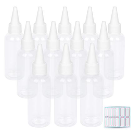 Imagem de Frascos de plástico TRENDBOX, aplicador de 60 ml com tampa giratória, pacote com 12