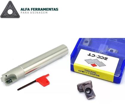 Imagem de Fresa Intercambiável 25mm 3 cortes + Insertos Pastilhas Apmt 11