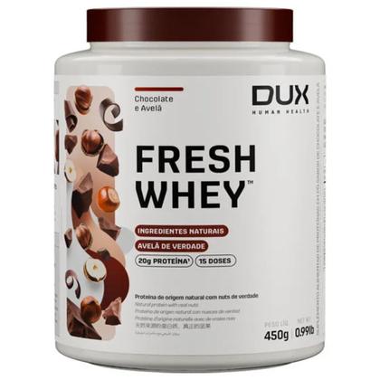 Imagem de Fresh Whey 3w Conc. Isolado Hidrolisado Chocolate belga e Avela 450g - Dux Nutrition