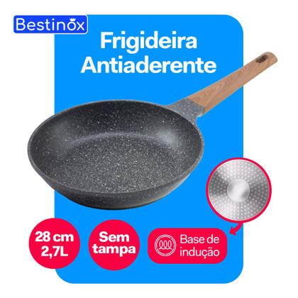 Imagem de Frigideira Antiaderente Cerâmica Premium Grande 28cm Fogão Indução/Gas - Bestinox 