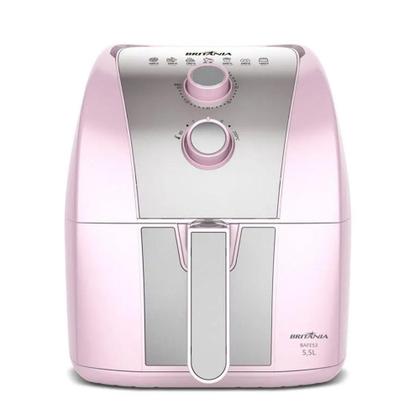 Imagem de Fritadeira Elétrica Air Fryer Britânia Rosa 5,5 Litros Antiaderente Sem Óleo 1500W BAFE53 127V