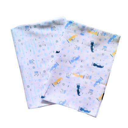 Imagem de Fronha para Travesseiro Bebê Kit c/2 un Estampadas Algodão Baby Nice