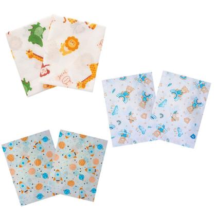 Imagem de Fronha travesseiro bebe Menino Estampada 100% Algodão kit 4 uni Berço Quarto Enxoval Maternidade Recém Nascido Conjunto