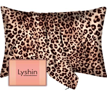 Imagem de Fronhas de seda LYSHIN Mulberry King Size Leopard Brown