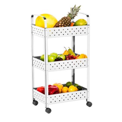 Imagem de Fruteira Organizador Multiuso Aço Inox 3 Andares