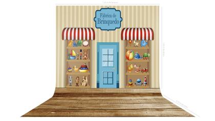 Imagem de Fundo Fotográfico em Tecido Fábrica de Brinquedo - 150x170cm