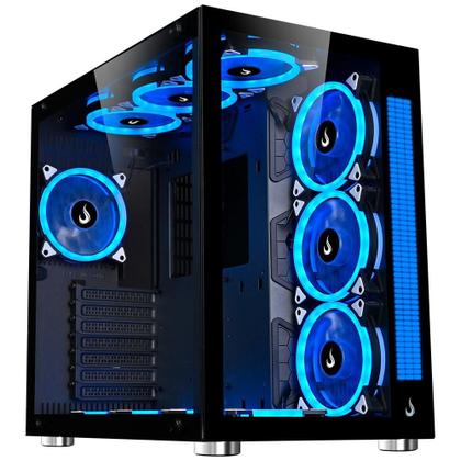 Imagem de Gabinete Gamer Rise Mode Galaxy Glass Sound, Mid Tower, RGB, LED, Lateral e Frontal em Vidro Temperado, Sem Fans, Preto - RM-GA-GGS-FB