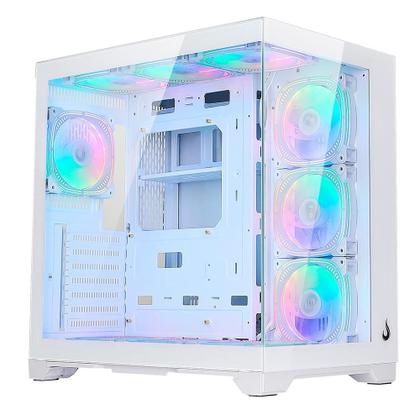 Imagem de Gabinete Gamer Rise Mode Galaxy Glass Standard V2, Mid Tower, ATX, Lateral e Frontal em Vidro Temperado, Com 10 Ventoinhas, Branco - RM-GA-GGSW2-ARGB