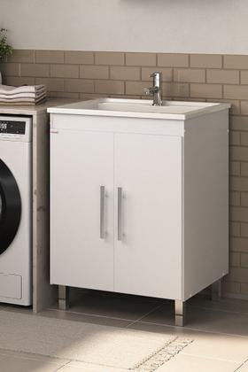 Imagem de Gabinete lavanderia MDF com tanque de fibra 55 litros- Fabribam