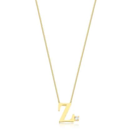 Imagem de Gargantilha Letra Z Com Ponto De Luz Folheado A Ouro