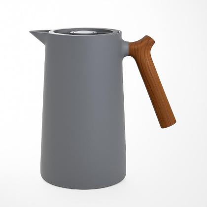 Imagem de Garrafa de Café Térmica Bule 1 Litro Chá Cabo Madeira Bambu Fuji Lehavi