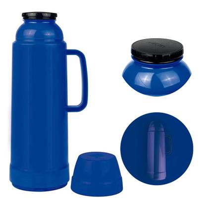 Imagem de Garrafa Térmica 1 Litro Mor Com Tampa e Alça Vidro Interno Chá Leite Café Várias Cores